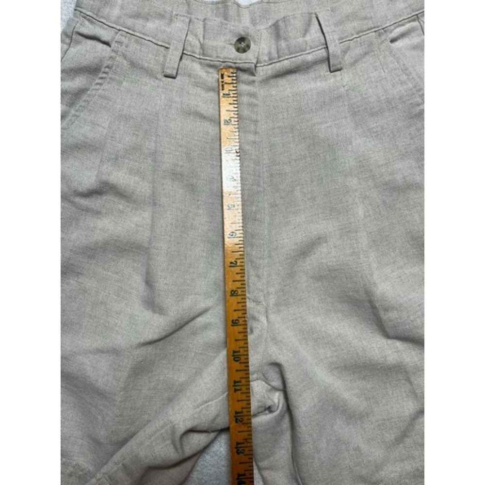 VTG Woolrich Women's Sz 8 Measure 23in Pleated Linen High Rise Shorts Tan- 2176 - Picture 6 of 7